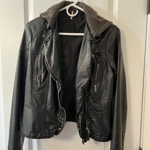 Free People leather jacket. Size 8